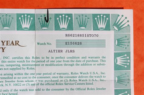 rolex cert